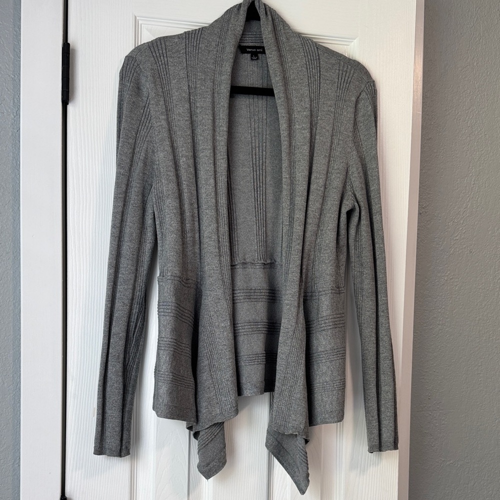 Verve Ami Charcoal Draped Cardigan